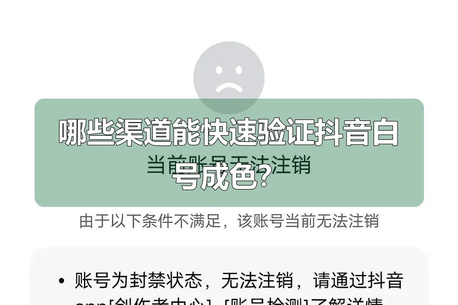 哪些渠道能快速验证抖音白号成色？